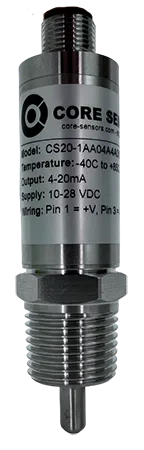 CS20 temperature transmitter with 4-20mA output and M12 electrical connection